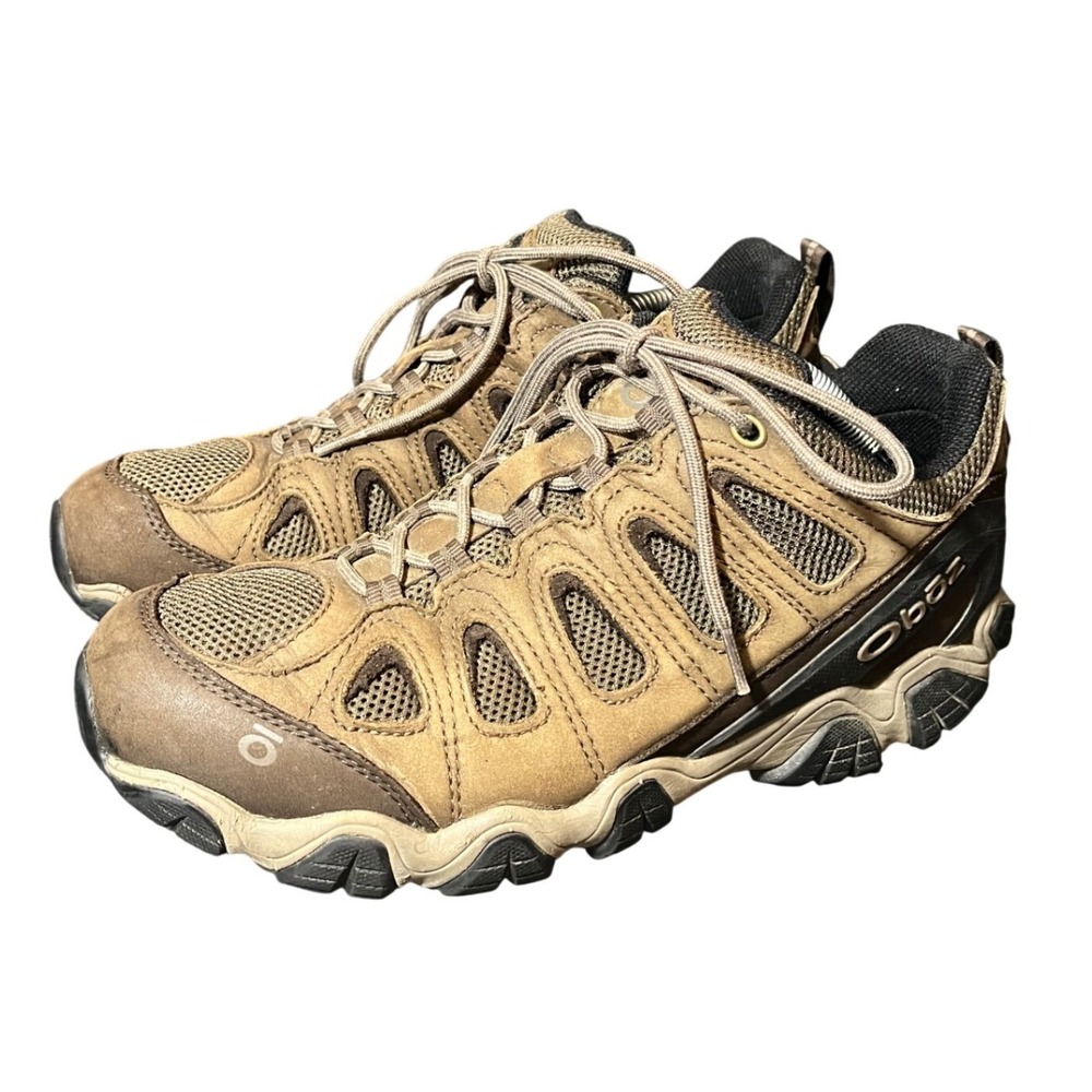 Oboz Sawtooth Low Hiking Shoes Mens 12 Brown Leather Trail Sneakers